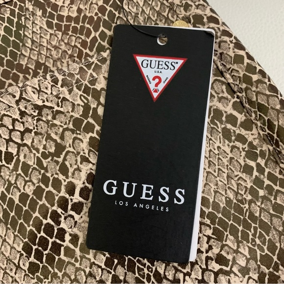 NWT $98 Guess Iridescent Sheen Coated Poison Python Print Stiletto Skinny Pant 8 - Picture 11 of 13